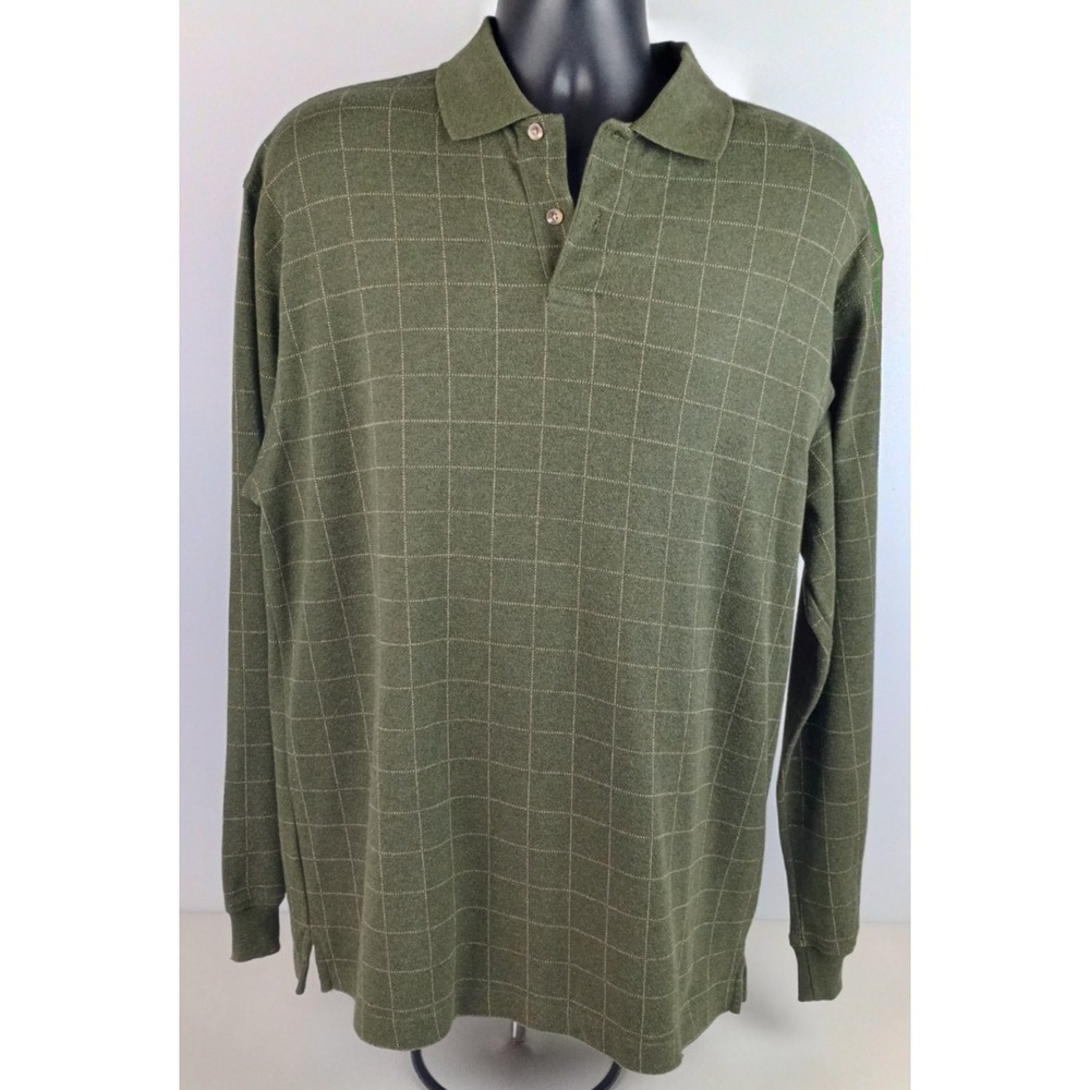 Roundtree & Yorke Men's M 16" Neck 46"‎ Chest Olive Green Shirt High Quality